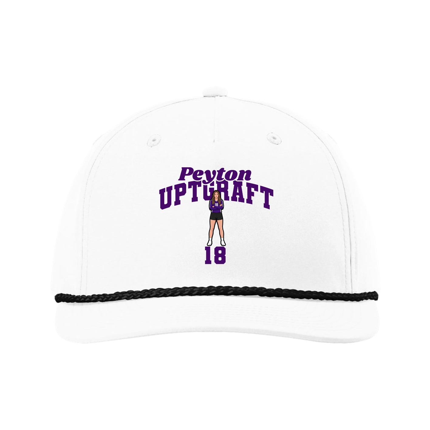Five-Panel Classic Rope Cap — Signature Arch in White