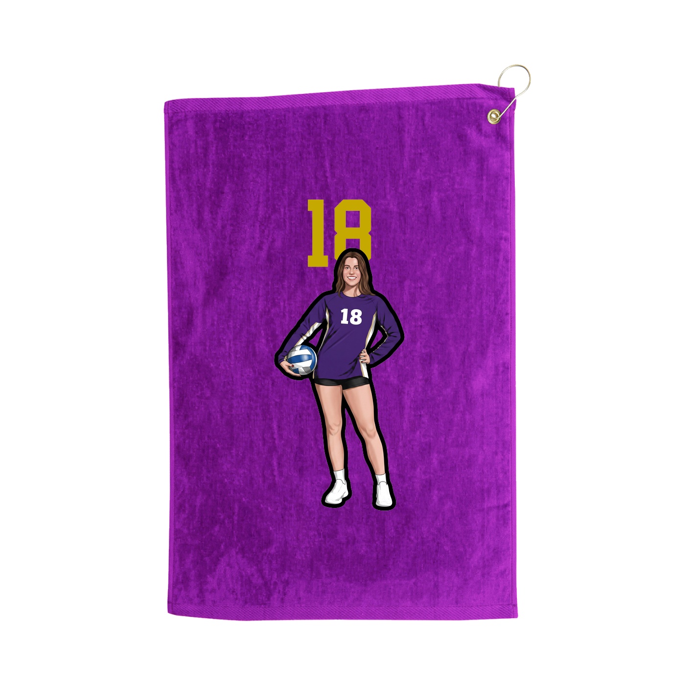 Golf Towel — Number Top in Purple