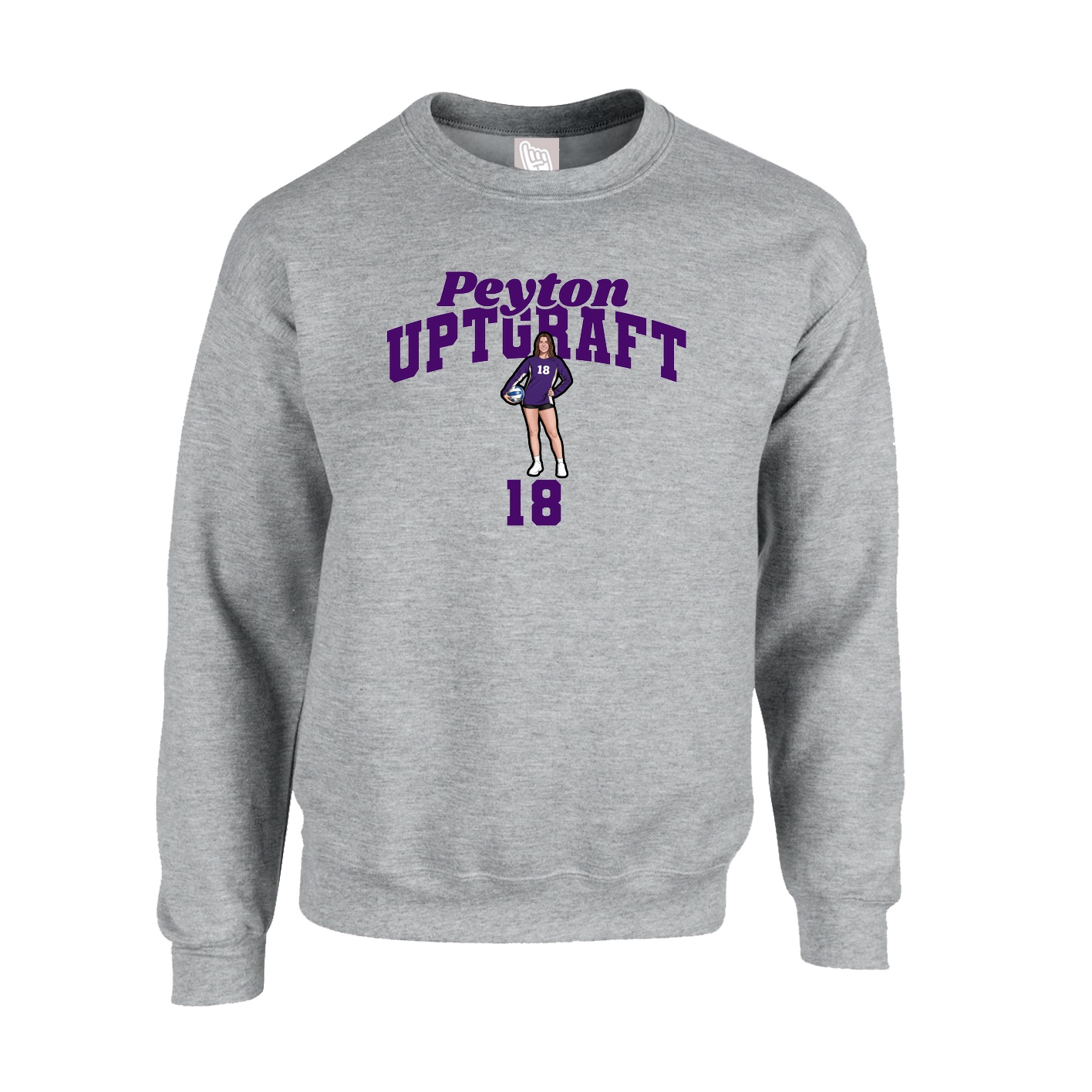 Fleece Crew — Signature Arch in Grey