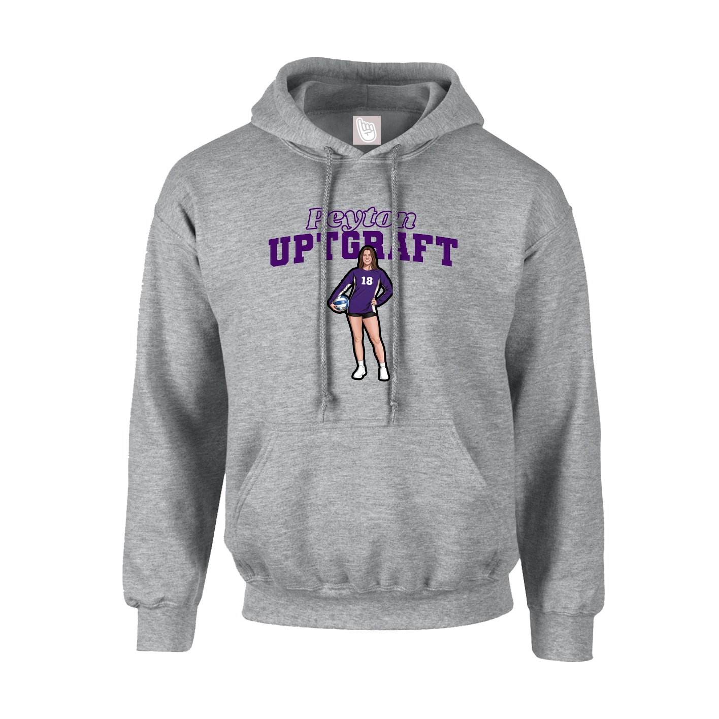 Youth Hoodie — Name Arch in Grey