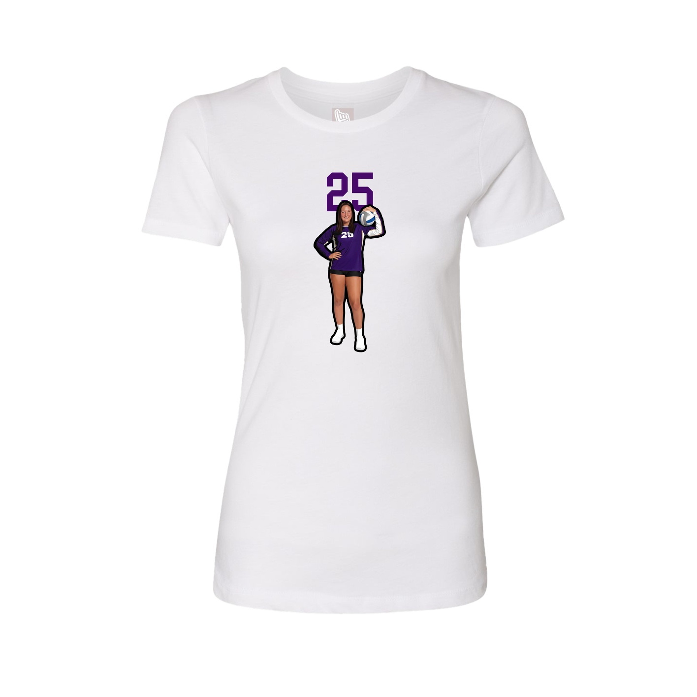 Fitted Women's Tee — Number Top in White