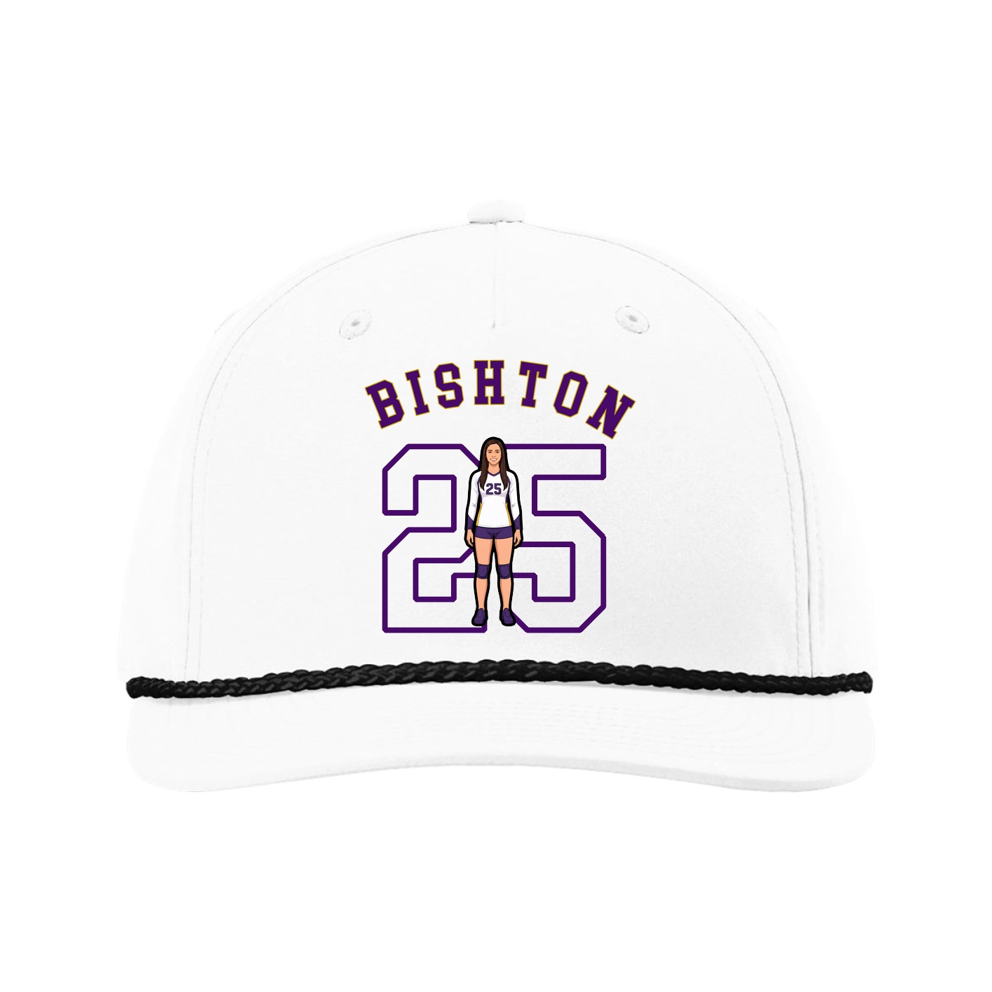 Five-Panel Classic Rope Cap — Shirsey Arch in White