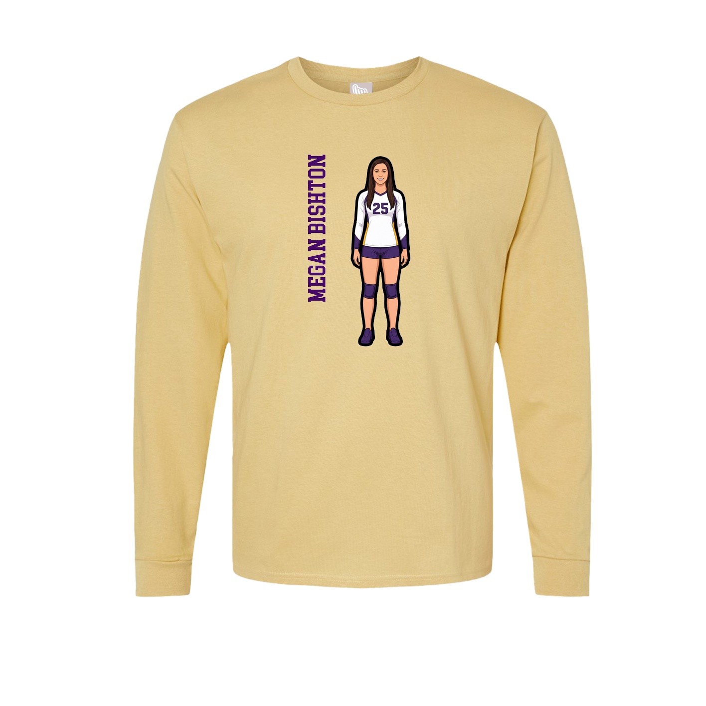 Long Sleeve Tee — Name Vertical in Vegas Gold
