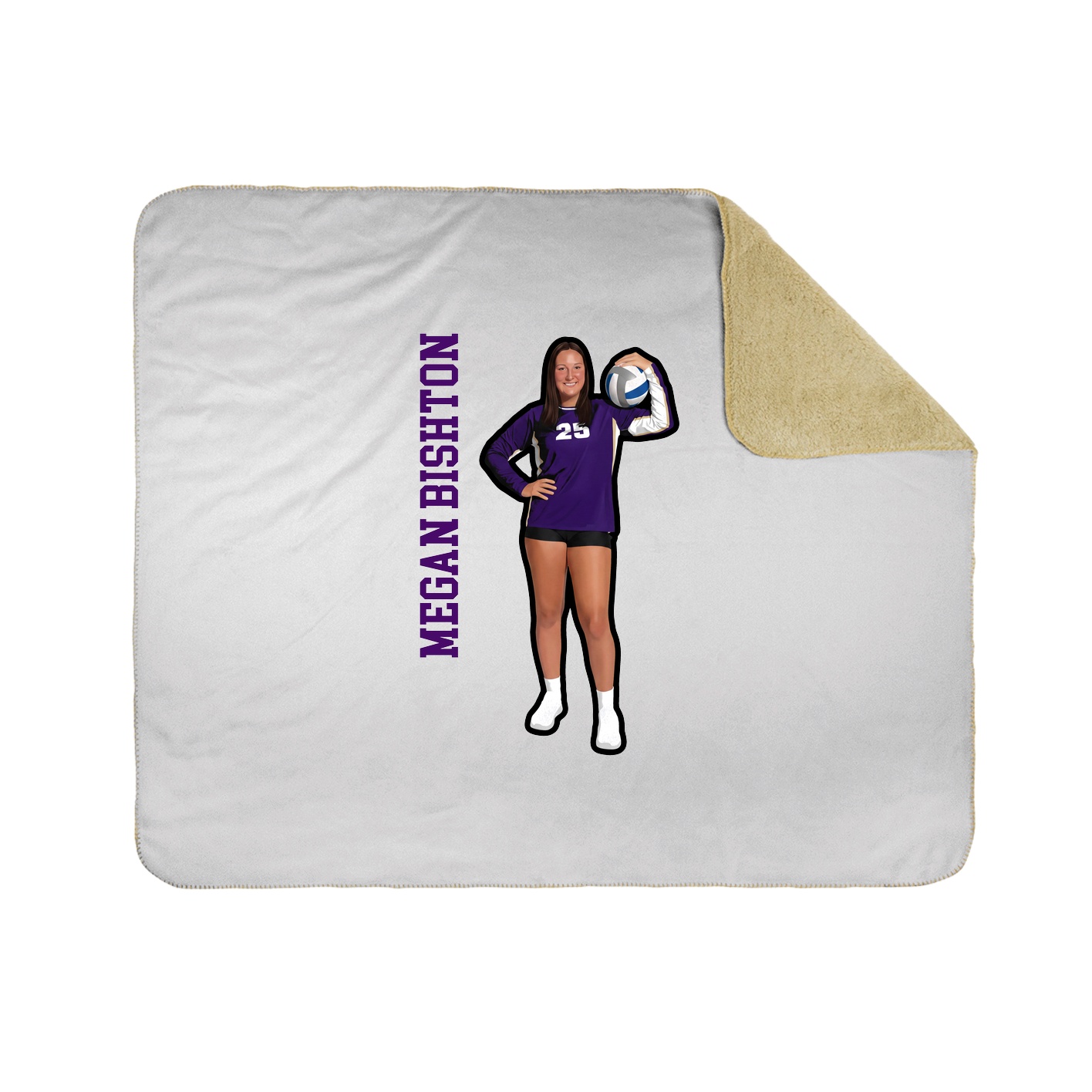 Throw Blanket — Name Vertical in White