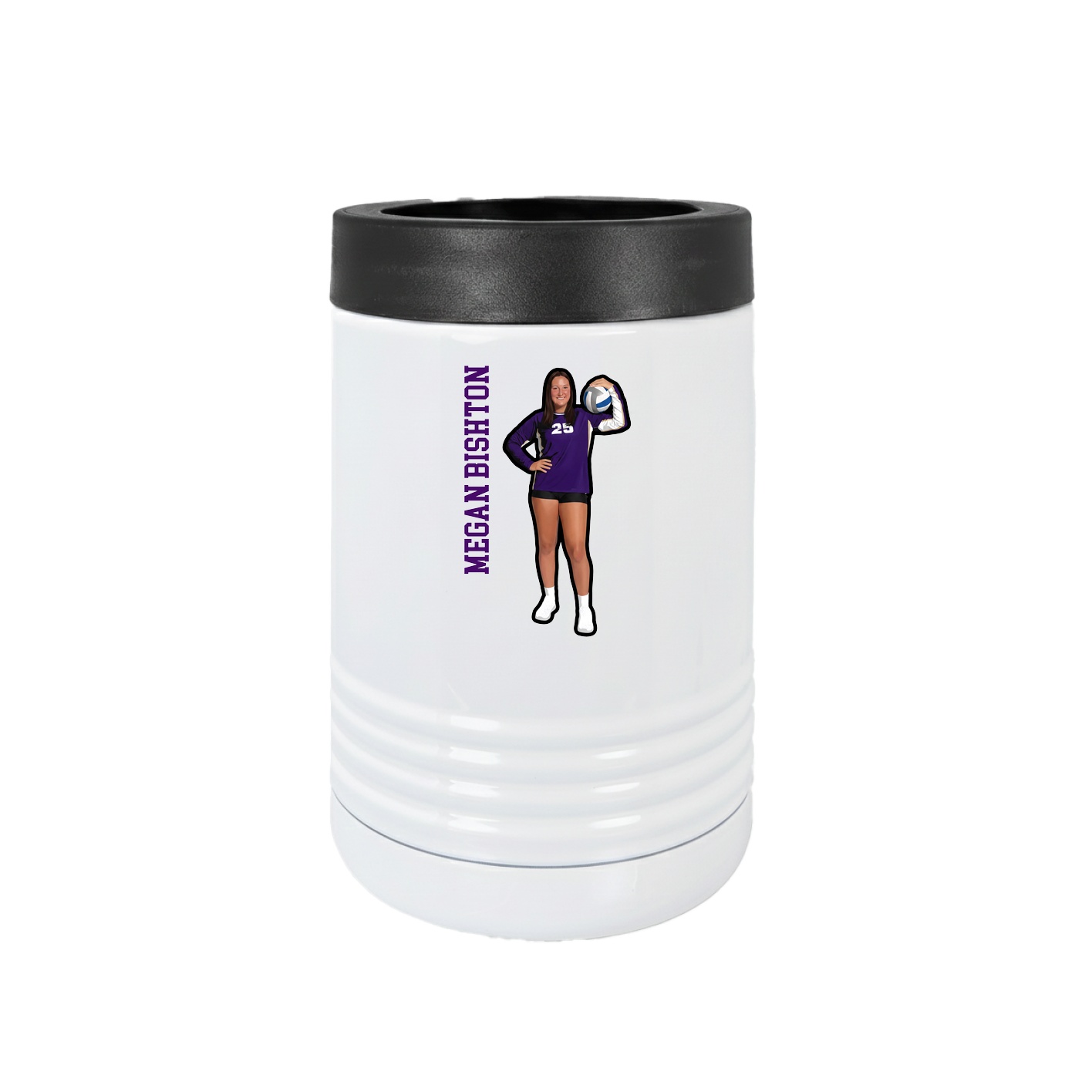 Beverage Holder — Name Vertical in White