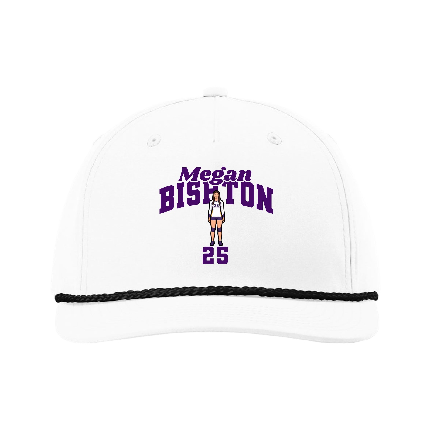 Five-Panel Classic Rope Cap — Signature Arch in White