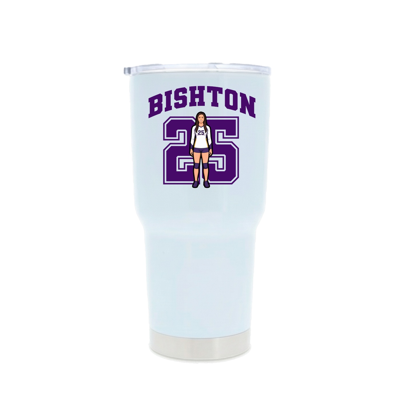 30oz Stainless Steel Tumbler — Number in White