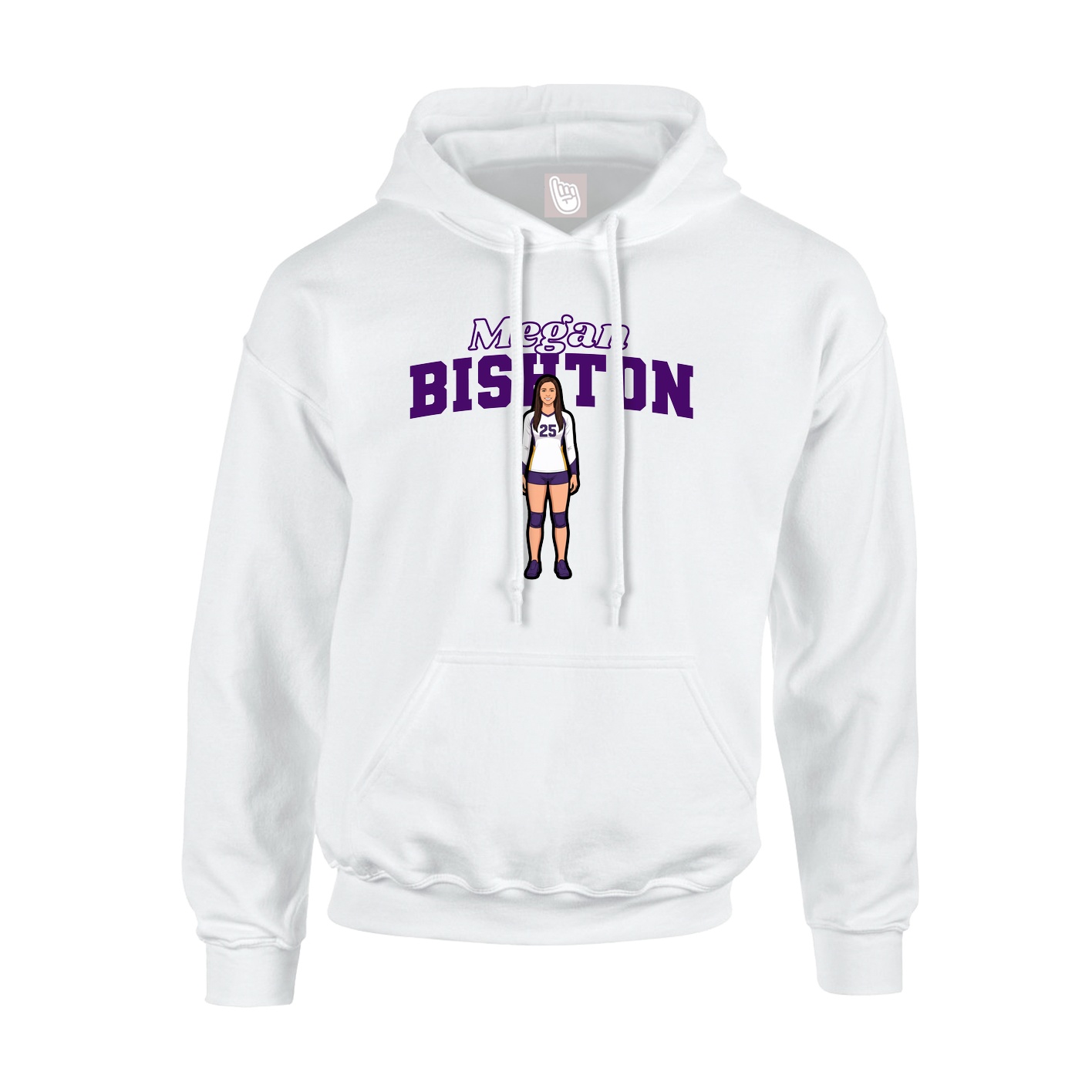 Youth Hoodie — Name Arch in White