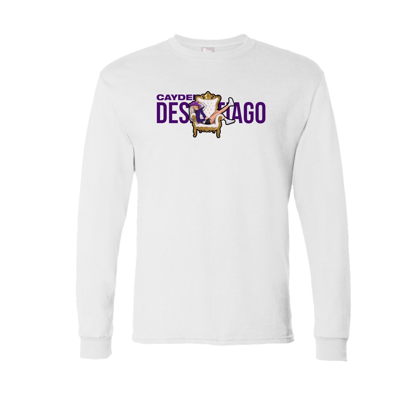 Long Sleeve Tee — Player Name in White