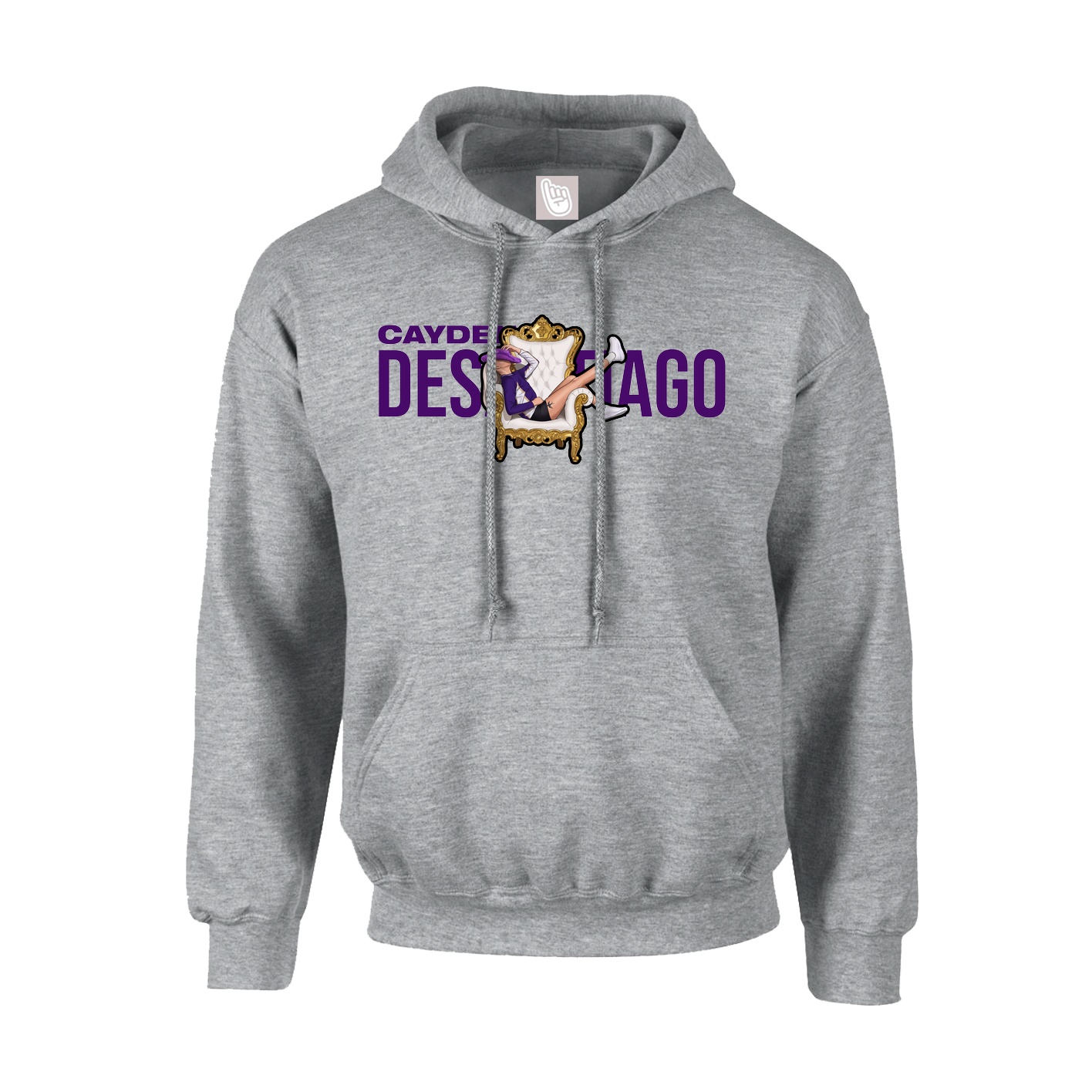 Youth Hoodie — Player Name in Grey
