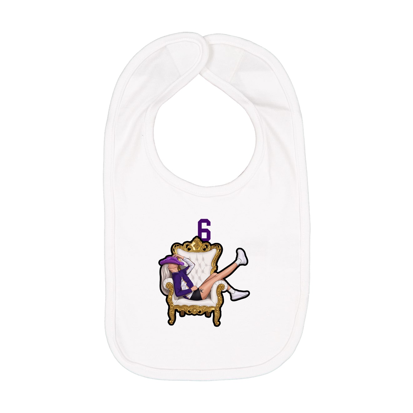 Infant Bib — Number Top in White