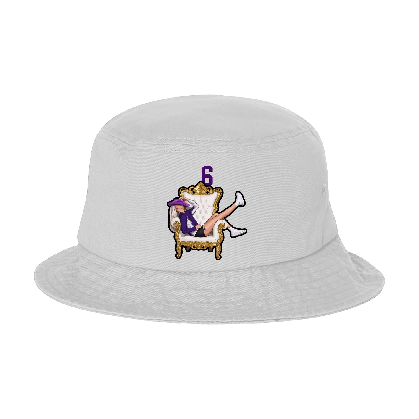 Bucket Cap — Number Top in White