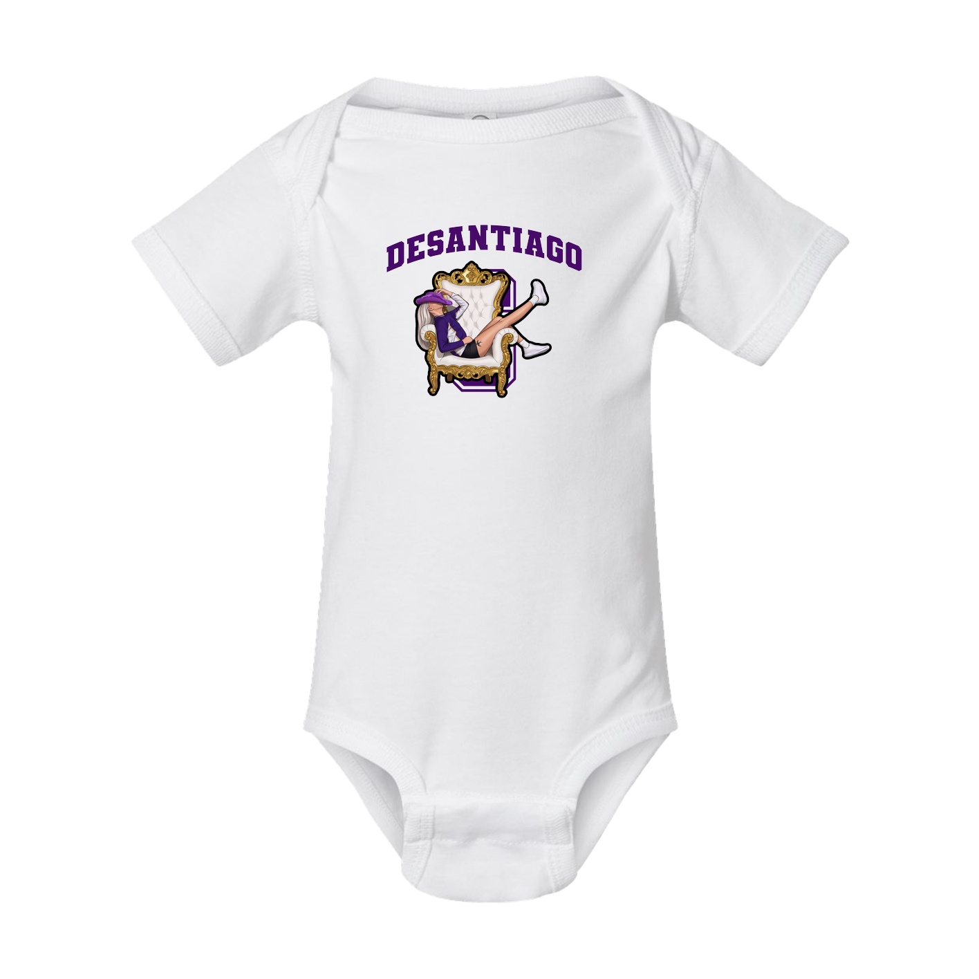 Baby Onesie — Number in White