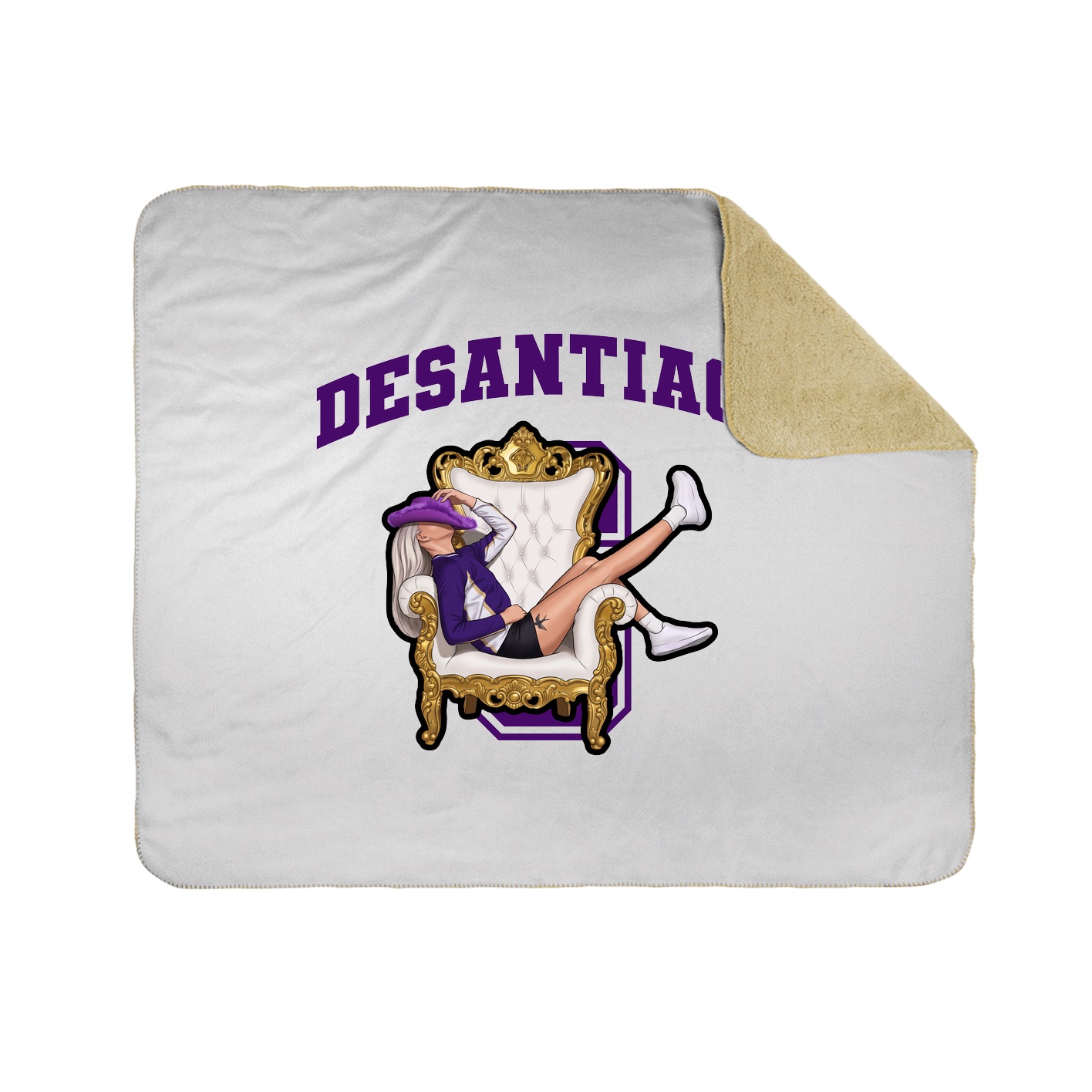 Throw Blanket — Number in White