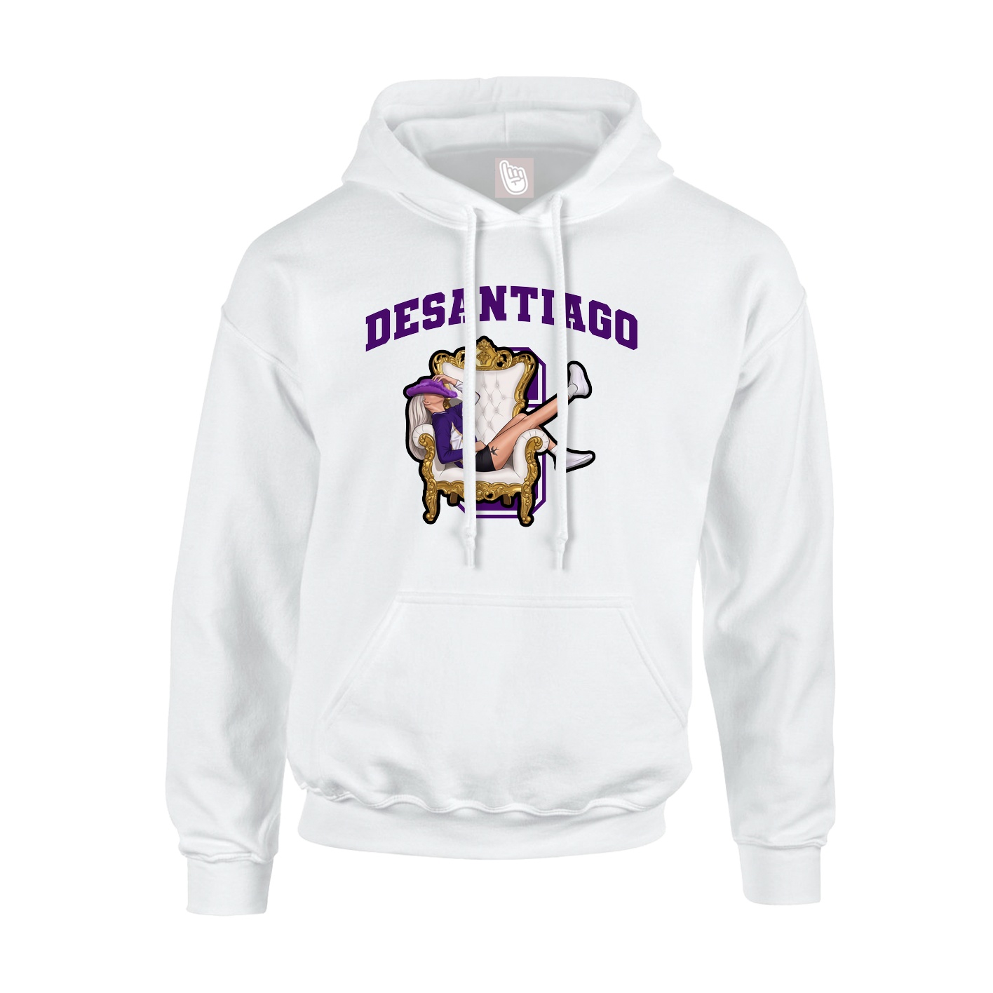 Youth Hoodie — Number in White