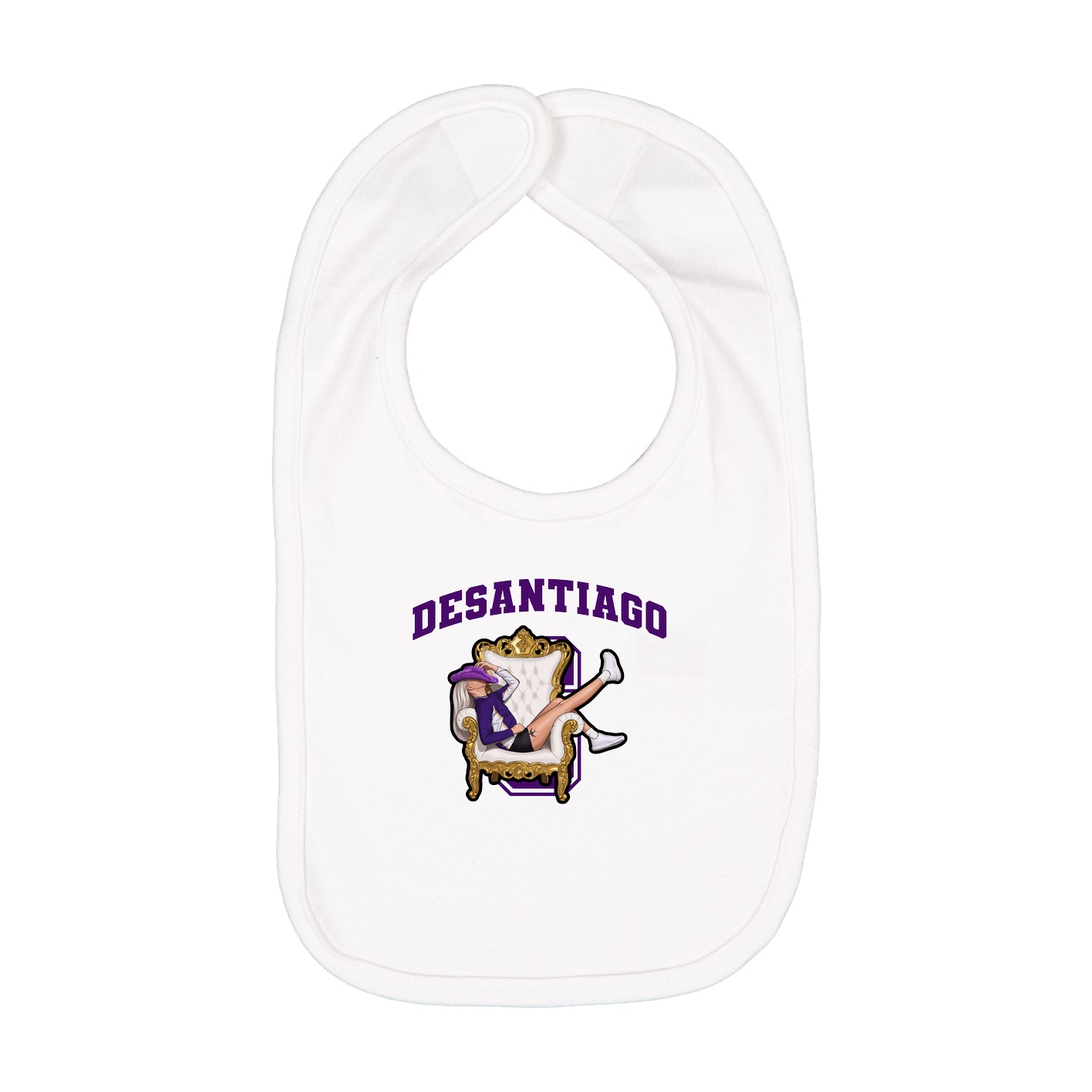 Infant Bib — Number in White