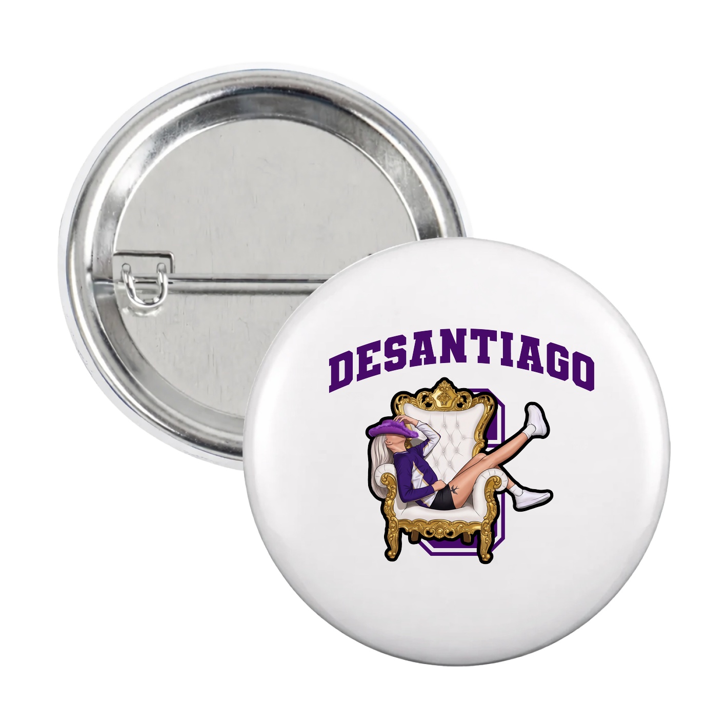 Game Day Button — Number in White