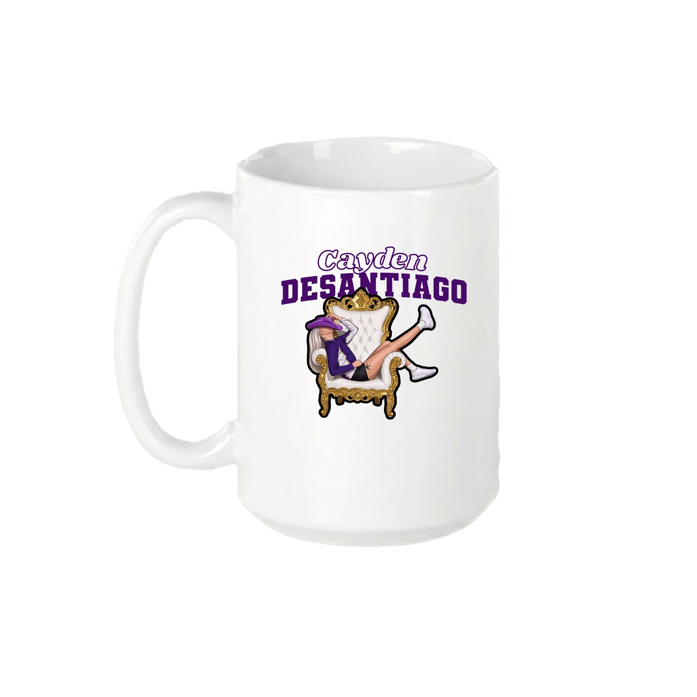 15oz Coffee Mug — Name Arch in White