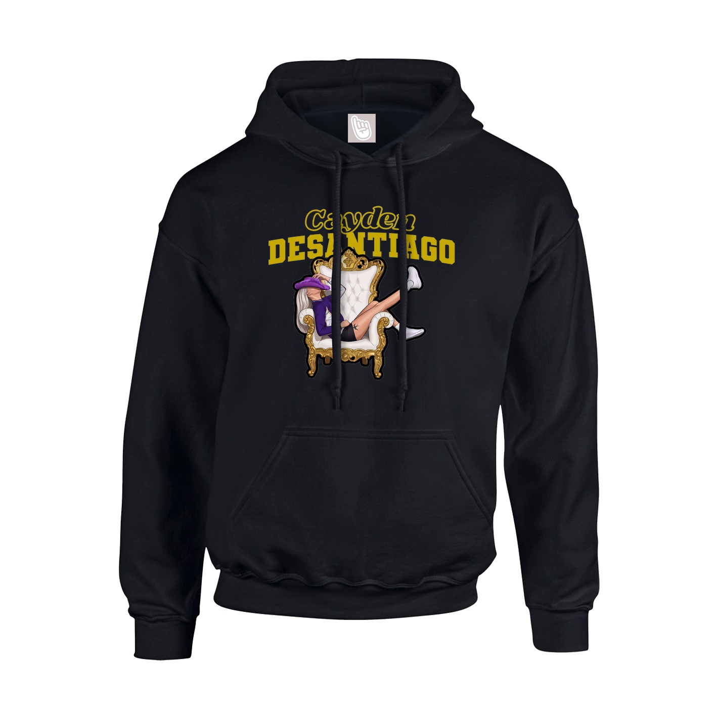 Youth Hoodie — Name Arch in Black