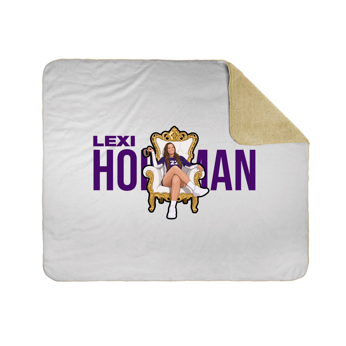 Throw Blanket — Player Name in White