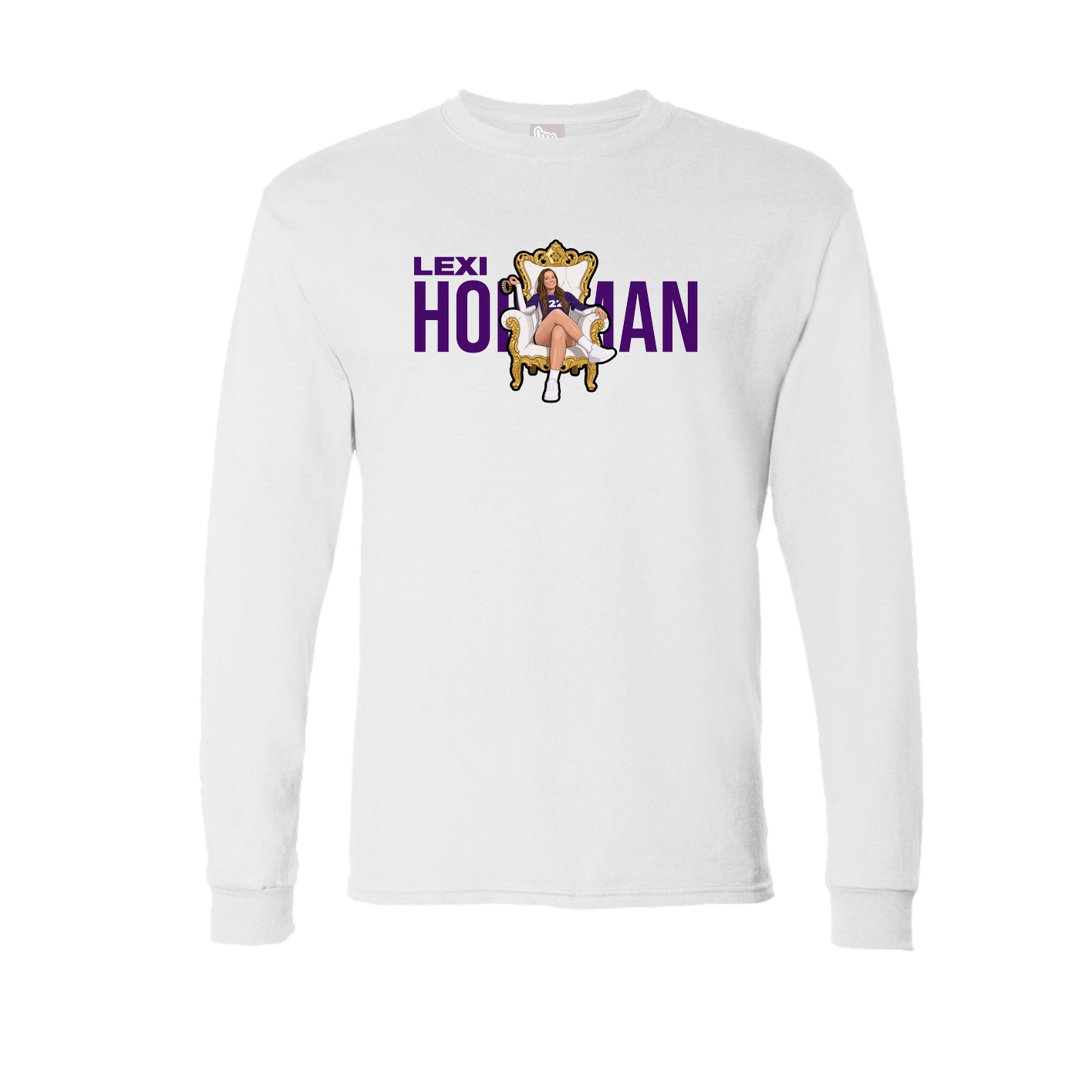 Long Sleeve Tee — Player Name in White