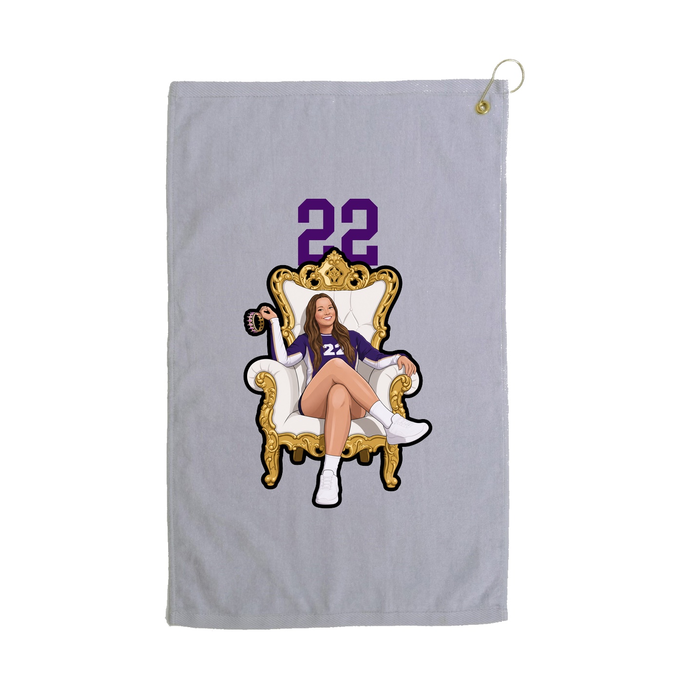 Golf Towel — Number Top in Grey