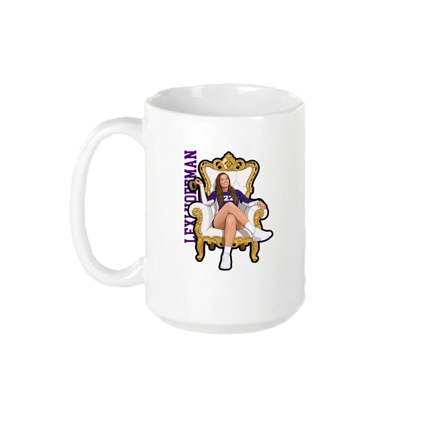 15oz Coffee Mug — Name Vertical in White