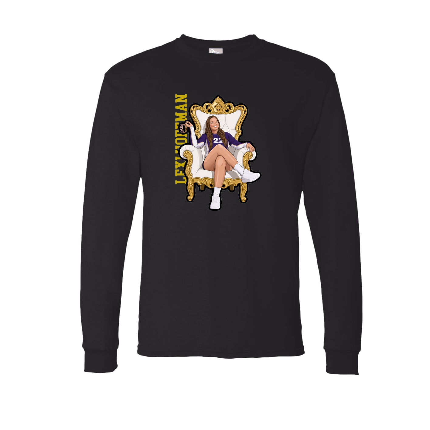 Long Sleeve Tee — Name Vertical in Black