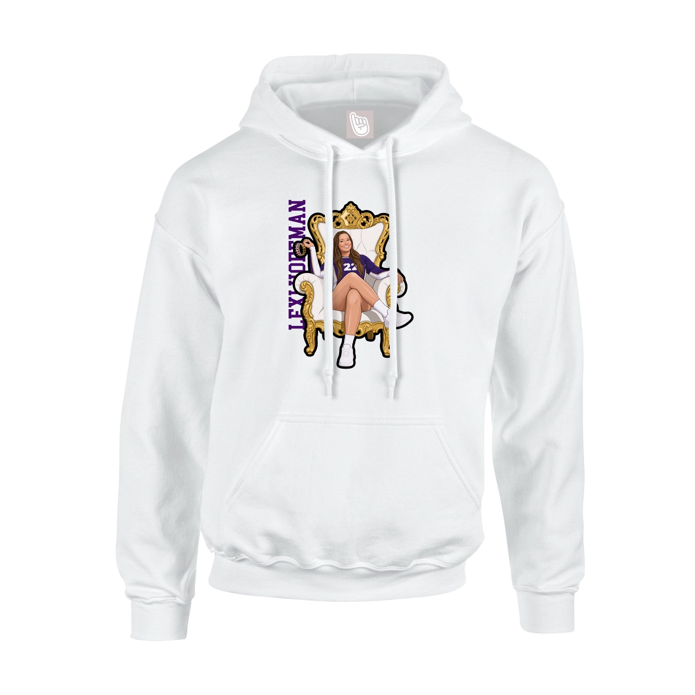 Hoodie — Name Vertical in White