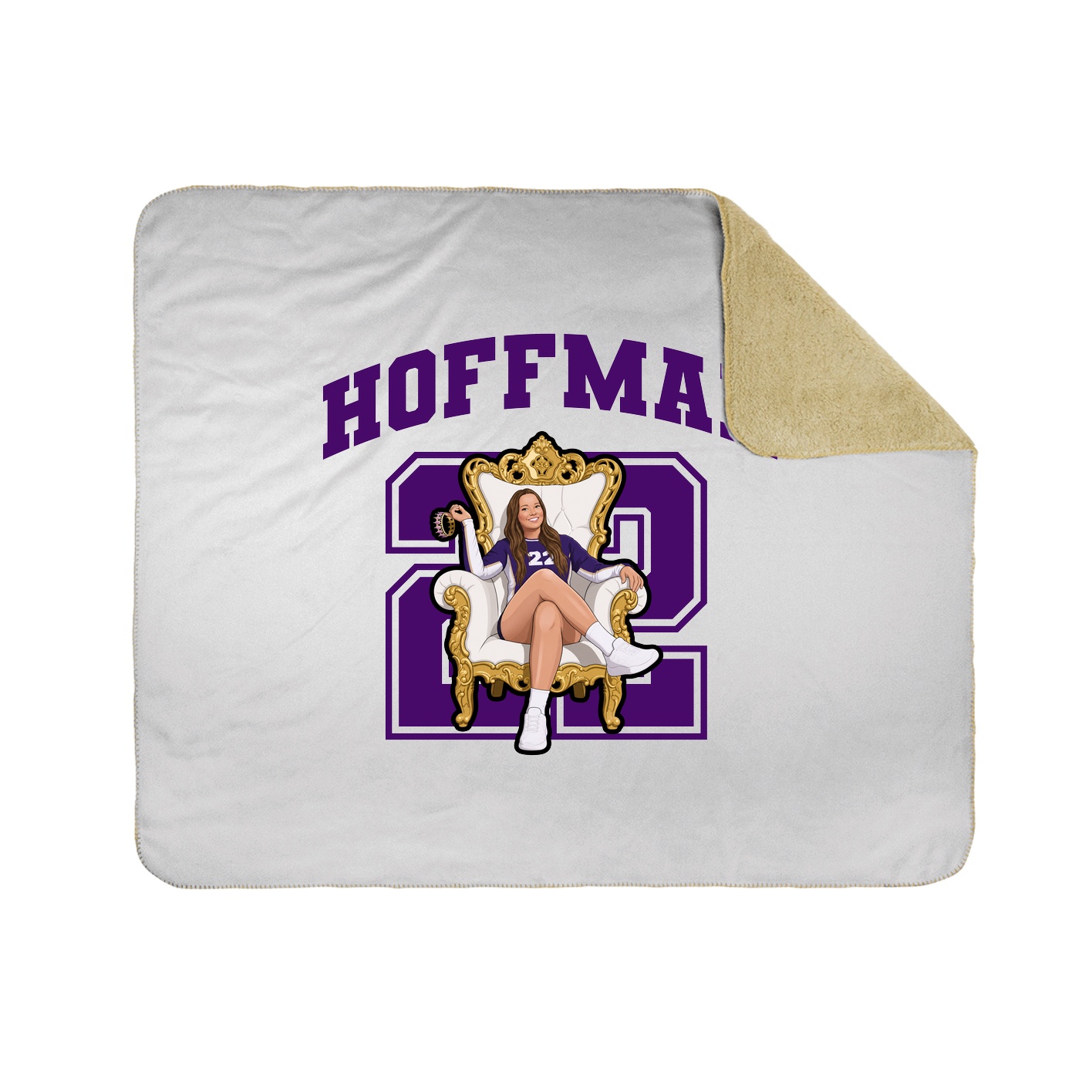Throw Blanket — Number in White