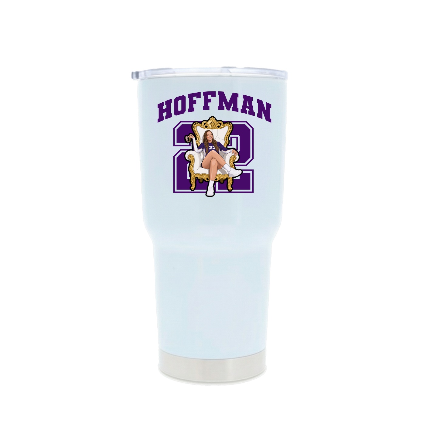 30oz Stainless Steel Tumbler — Number in White