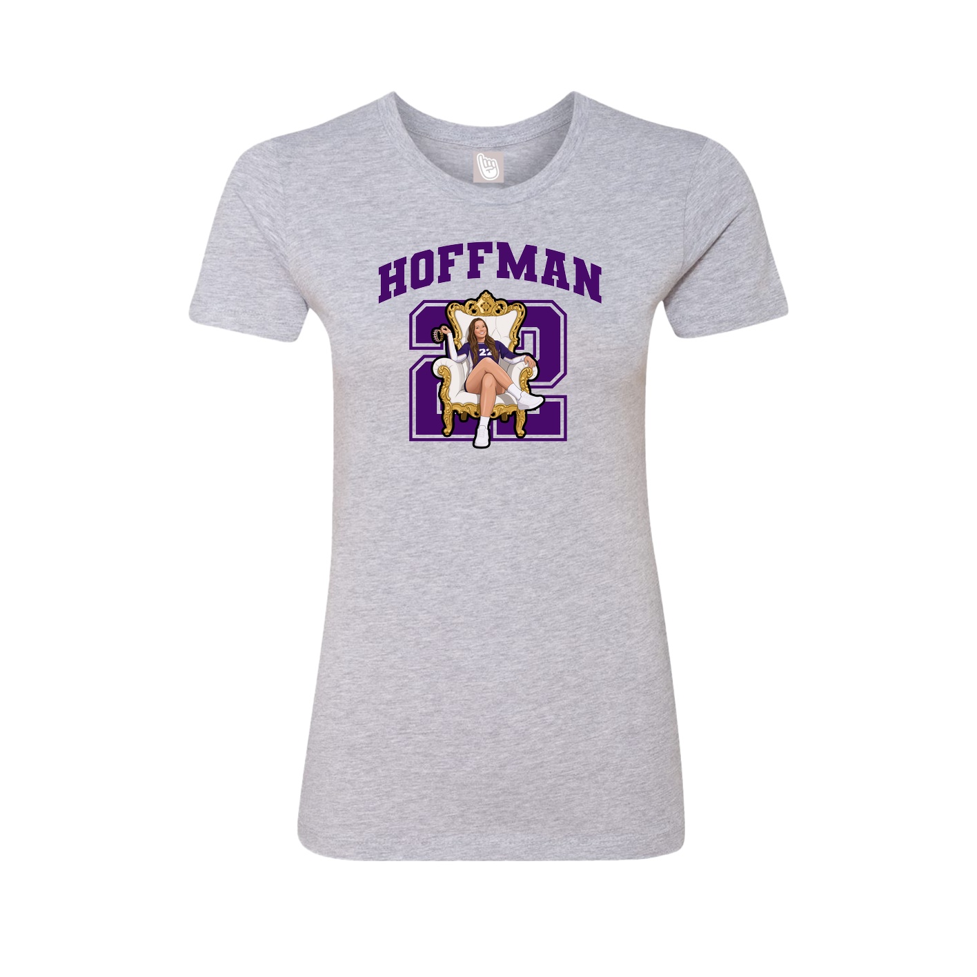 Fitted Women's Tee — Number in Grey