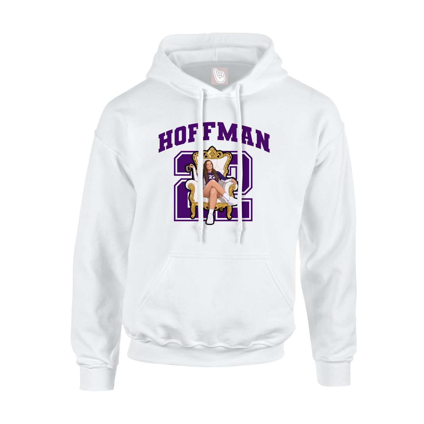 Youth Hoodie — Number in White