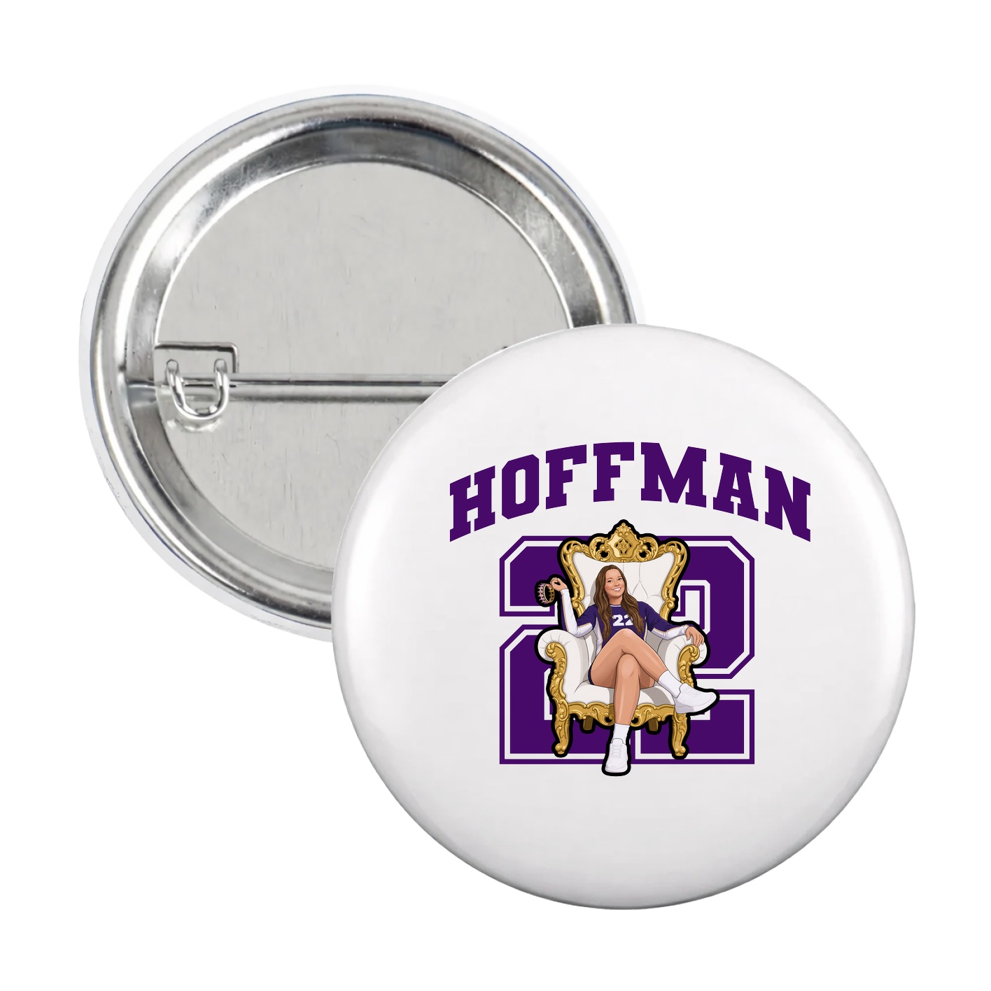 Game Day Button — Number in White