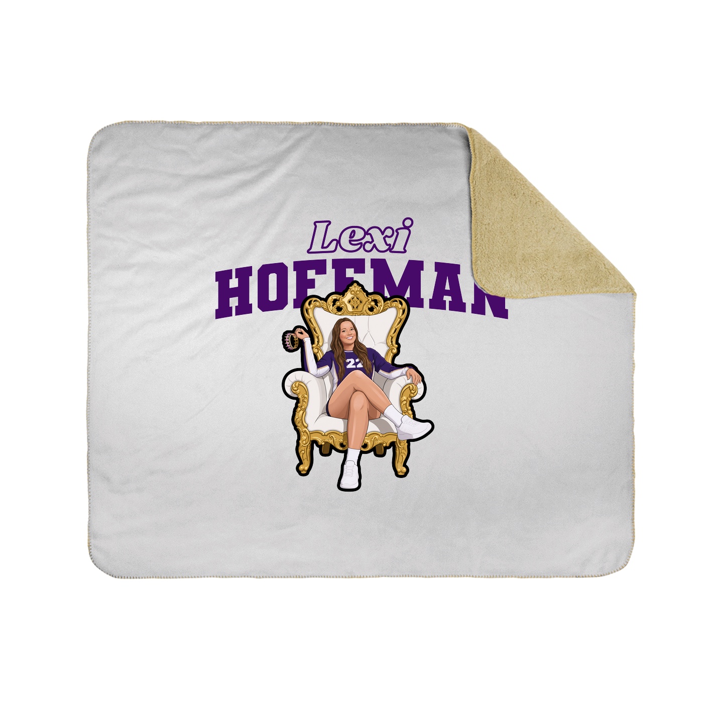 Throw Blanket — Name Arch in White