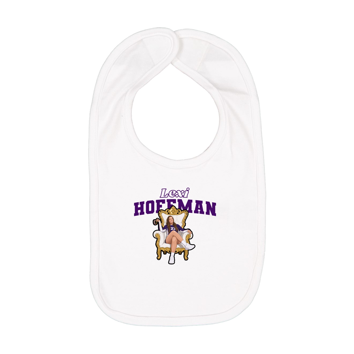 Infant Bib — Name Arch in White