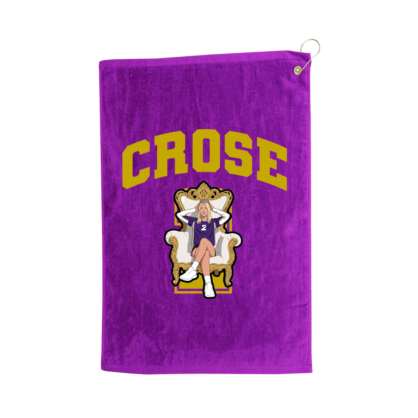 Golf Towel — Number in Purple