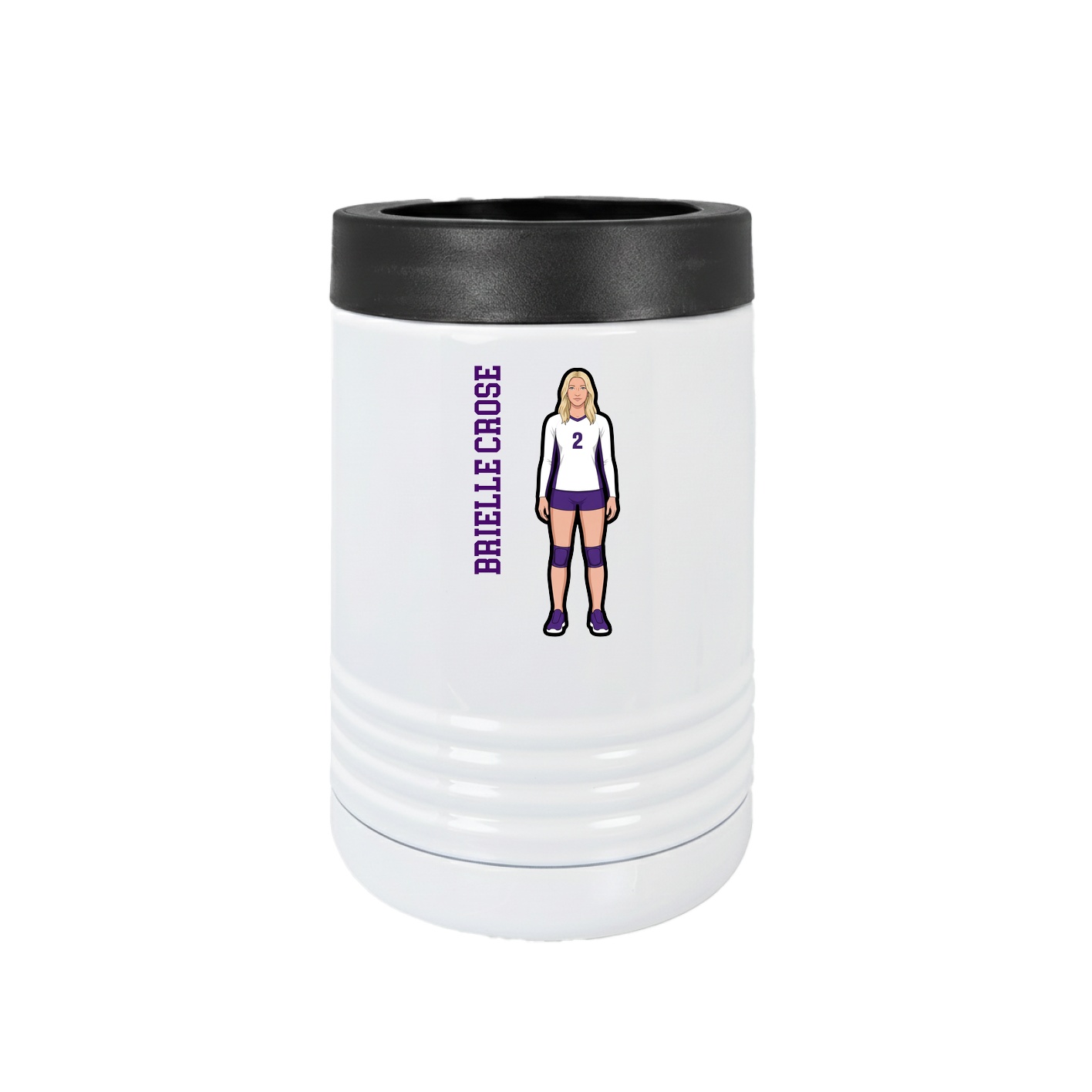 Beverage Holder — Name Vertical in White