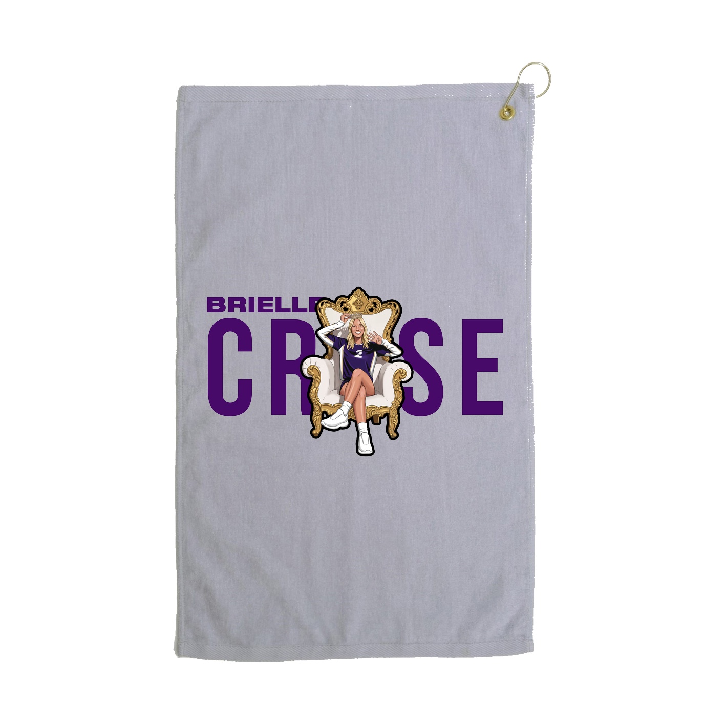 Golf Towel — Player Name in Grey