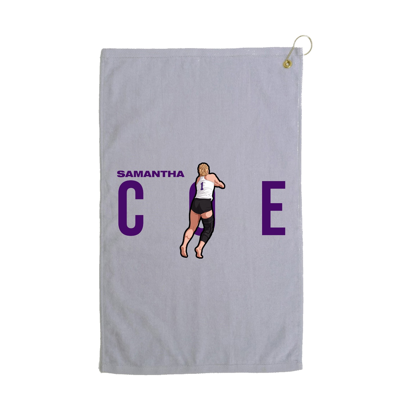 Golf Towel — Player Name in Grey