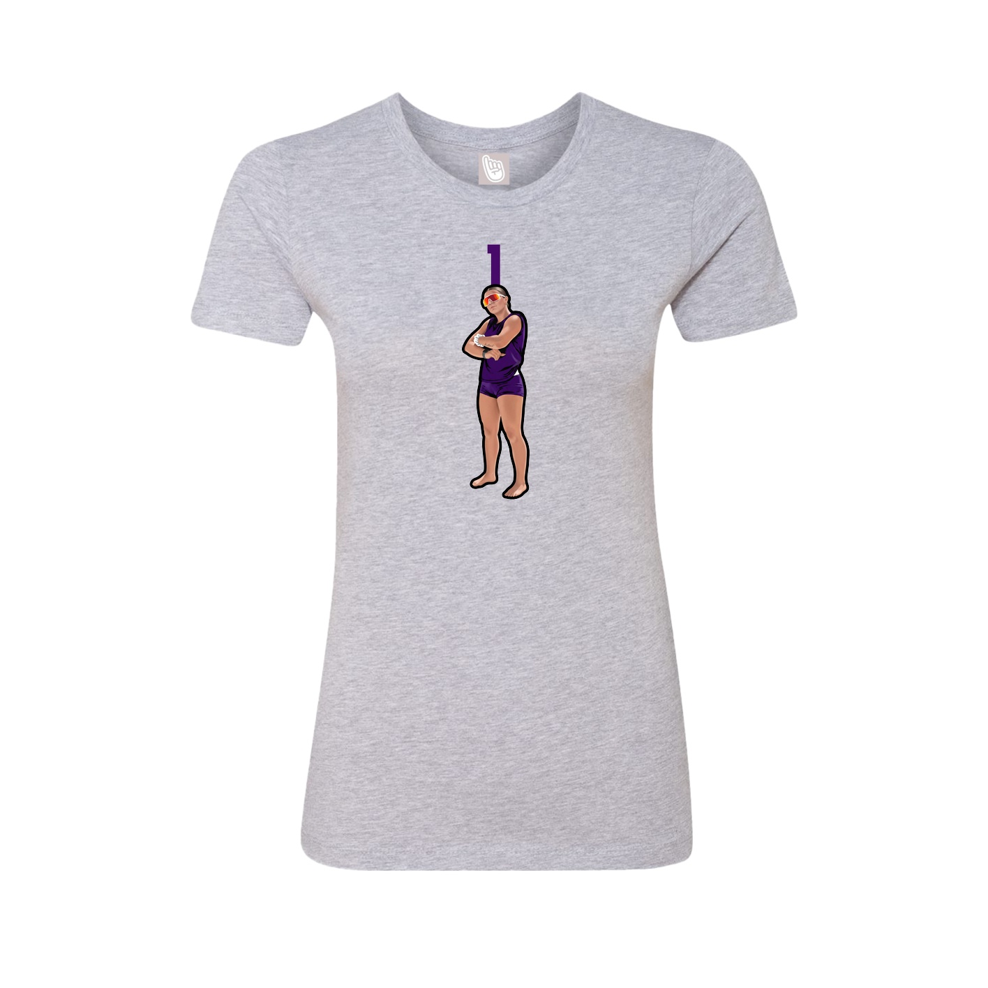 Fitted Women's Tee — Number Top in Grey
