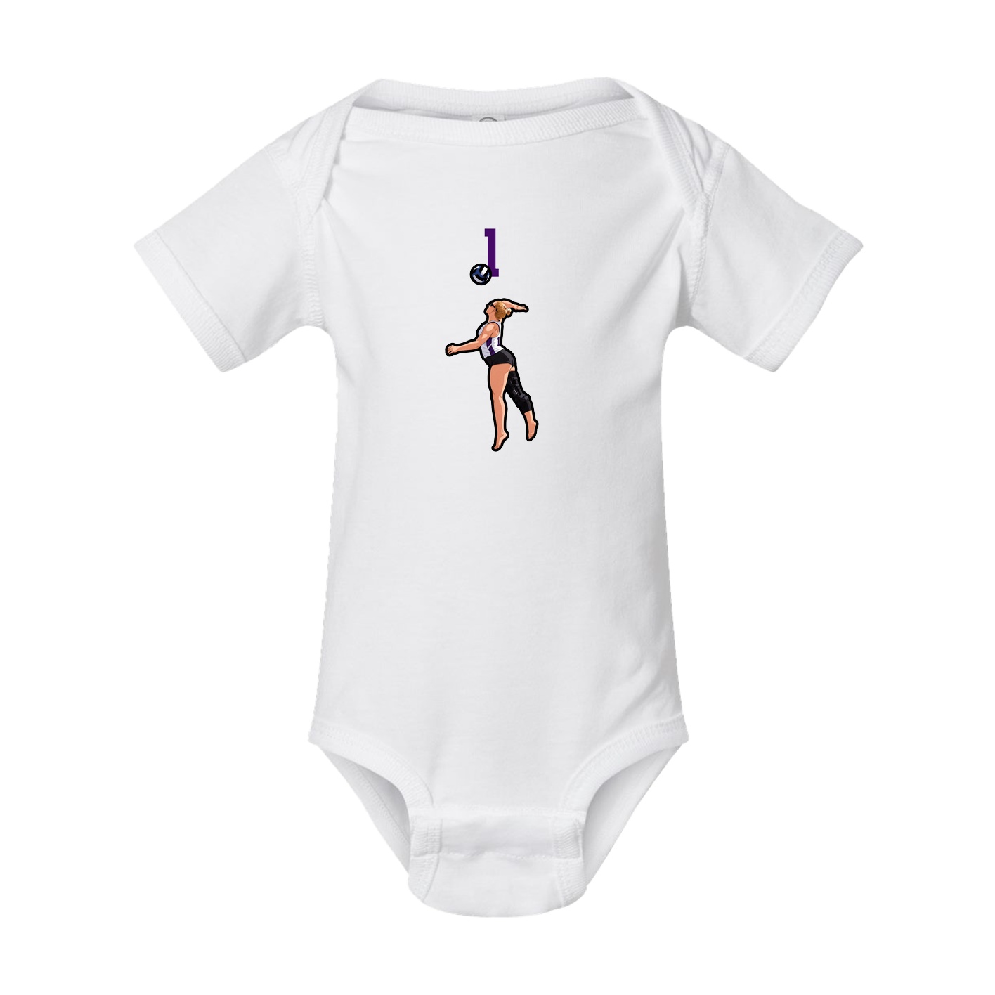 Baby Onesie — Number Top in White