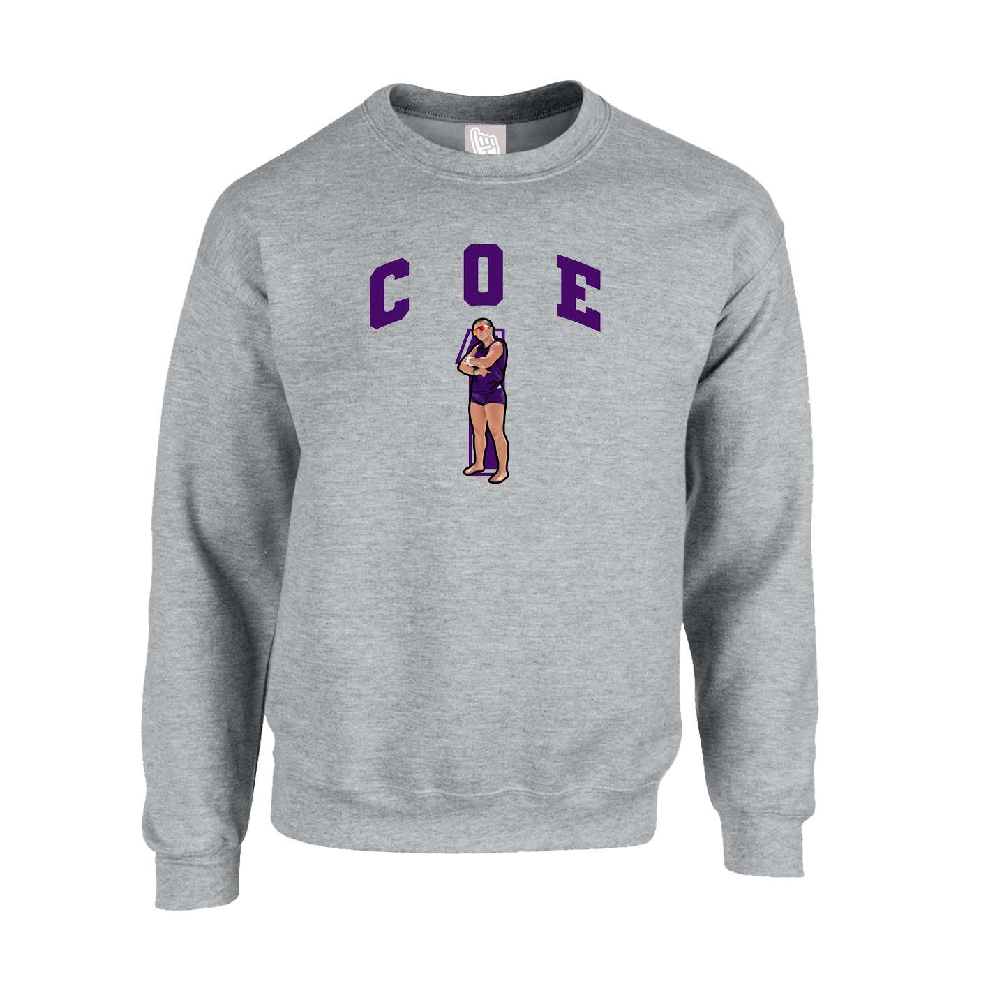 Fleece Crew — Number in Grey