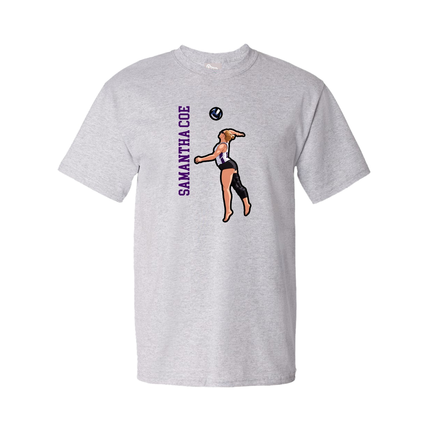Tee — Name Vertical in Grey