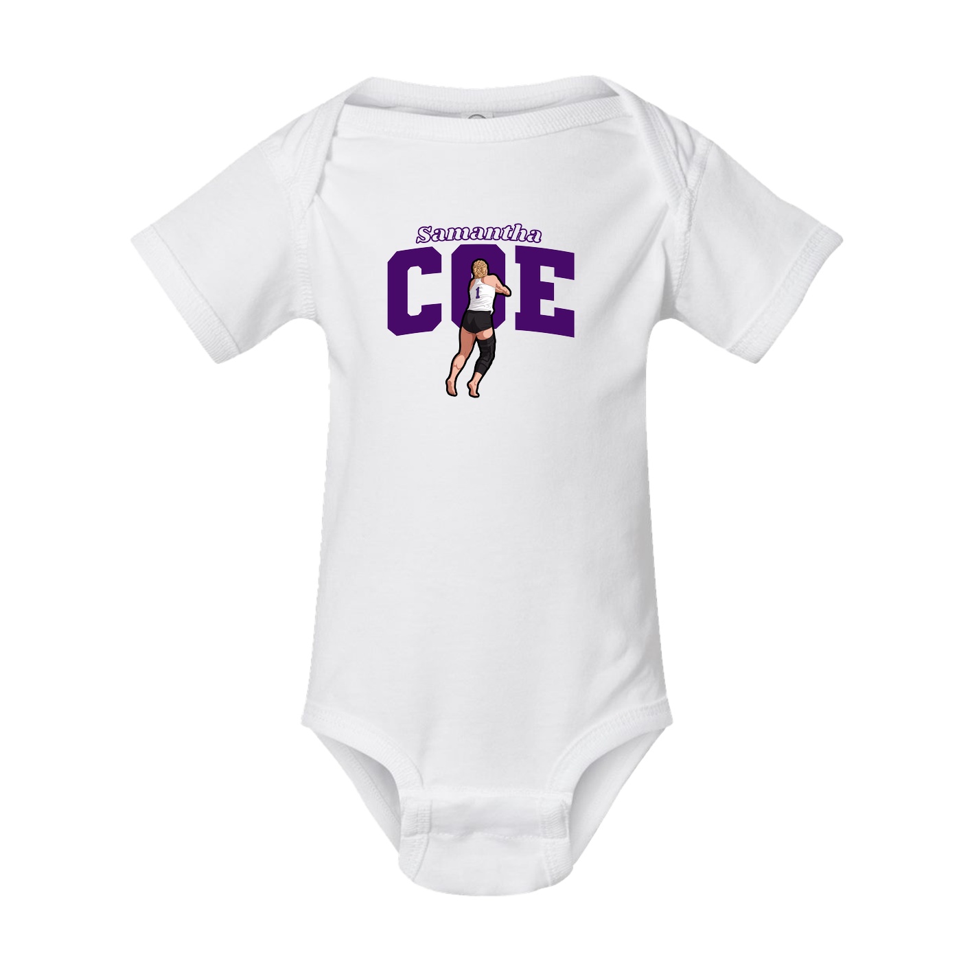 Baby Onesie — Name Arch in White