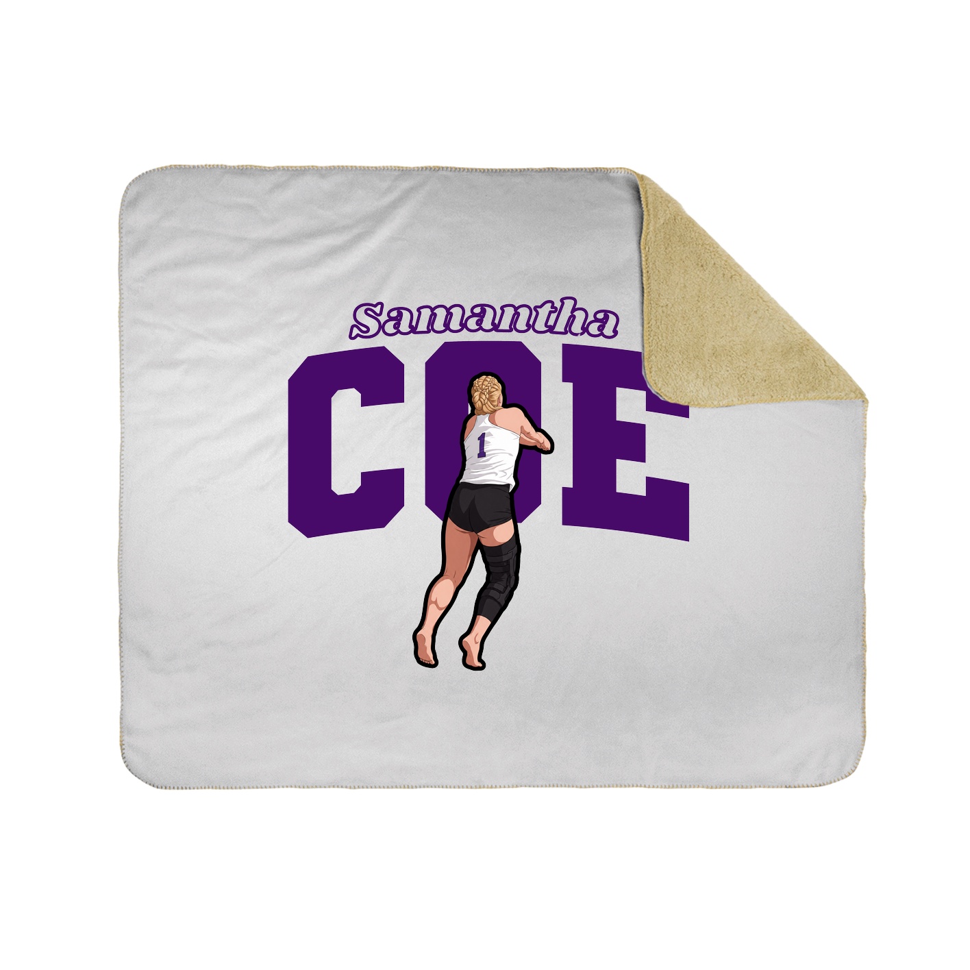 Throw Blanket — Name Arch in White