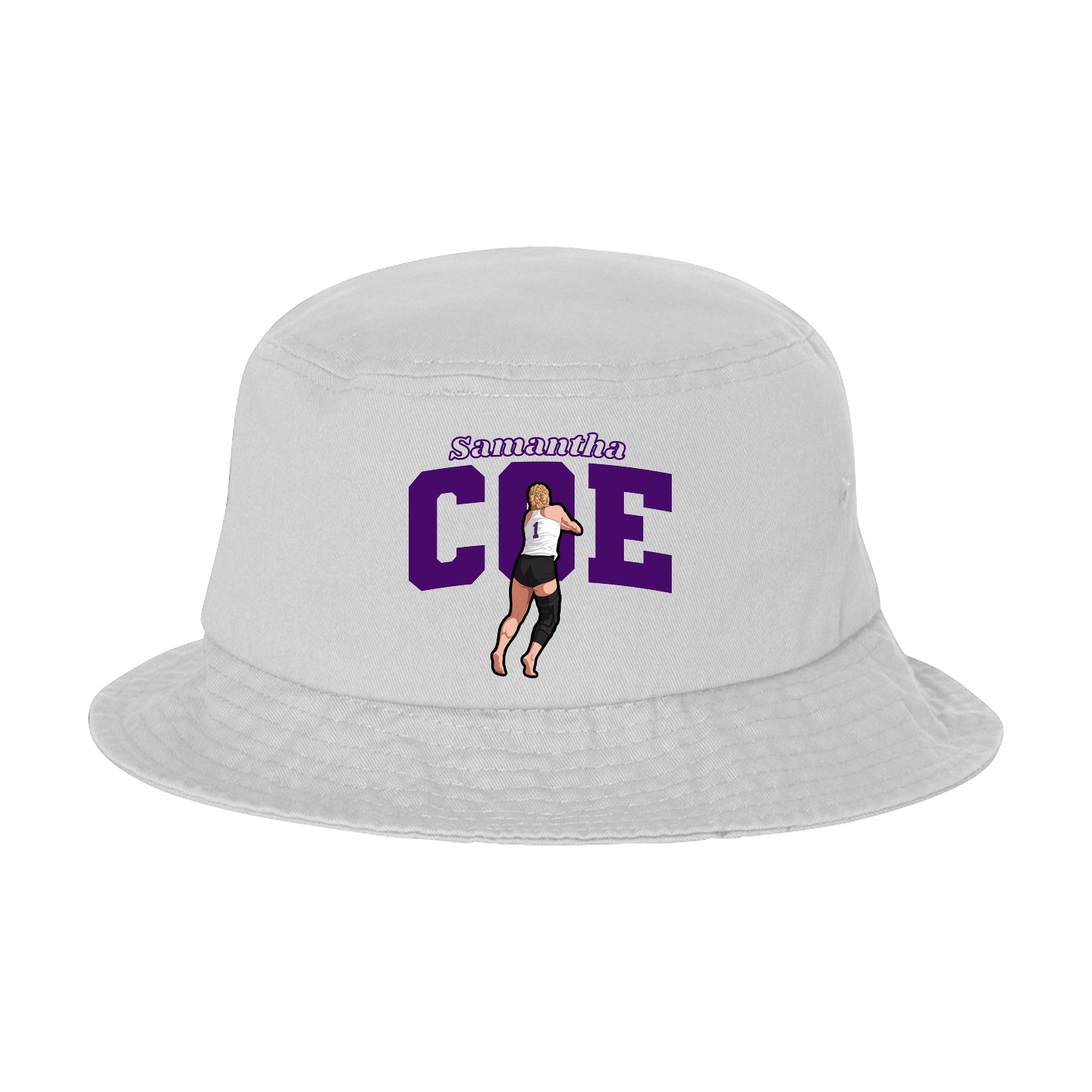 Bucket Cap — Name Arch in White