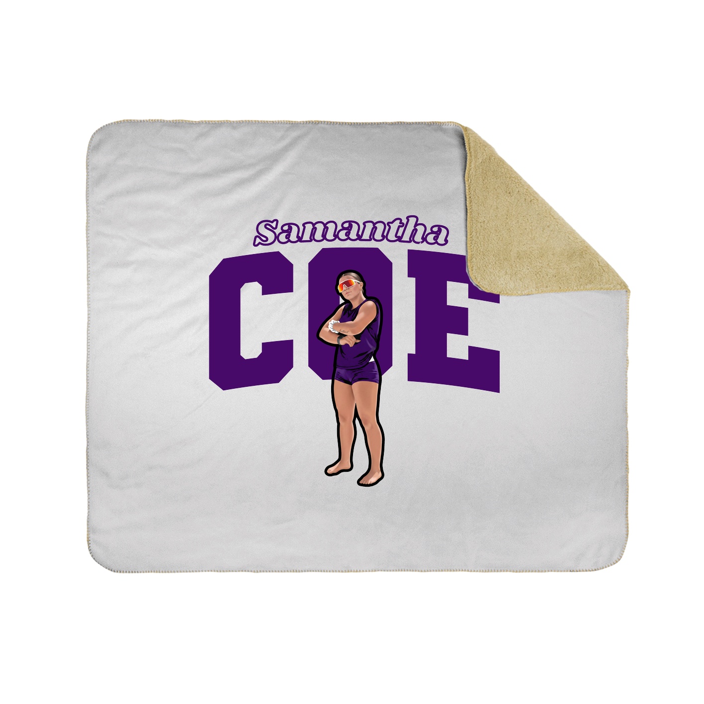 Throw Blanket — Name Arch in White