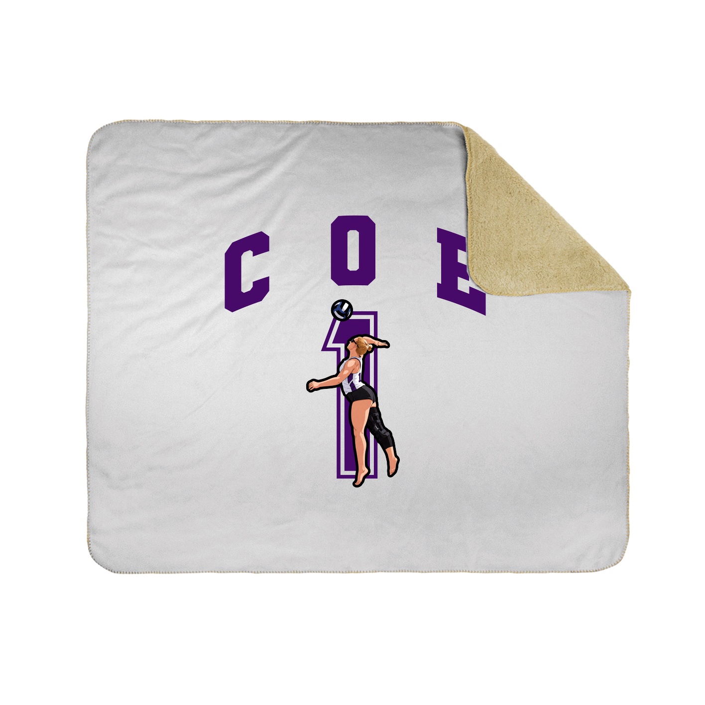 Throw Blanket — Number in White