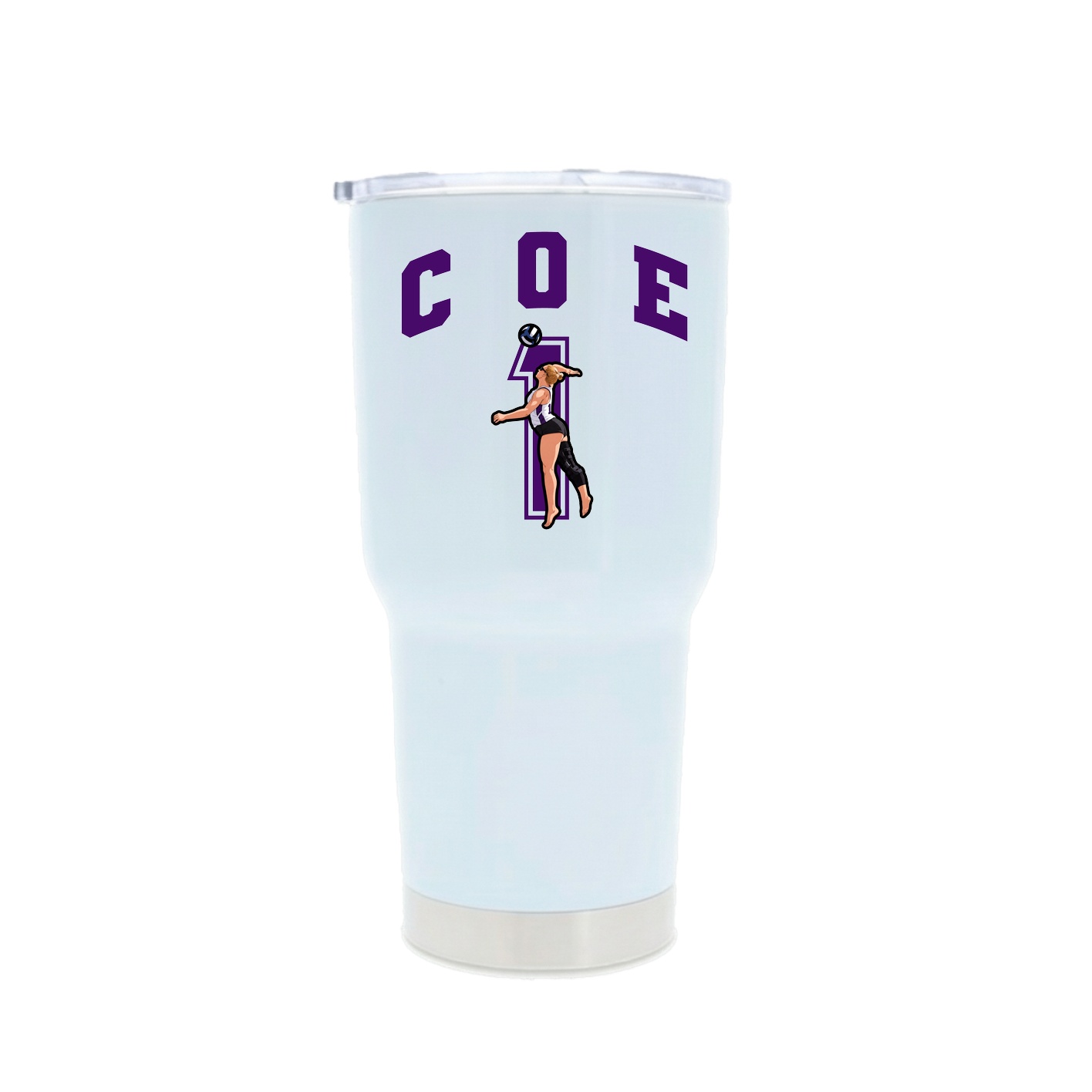 30oz Stainless Steel Tumbler — Number in White
